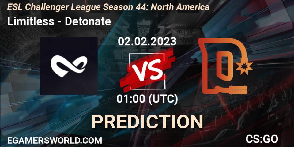 Limitless vs Detonate: Match Prediction. 02.03.23, CS2 (CS:GO), ESL Challenger League Season 44: North America