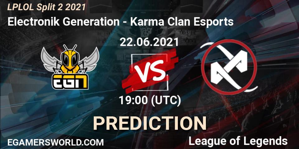 Electronik Generation vs Karma Clan Esports: Match Prediction. 22.06.2021 at 19:00, LoL, LPLOL Split 2 2021