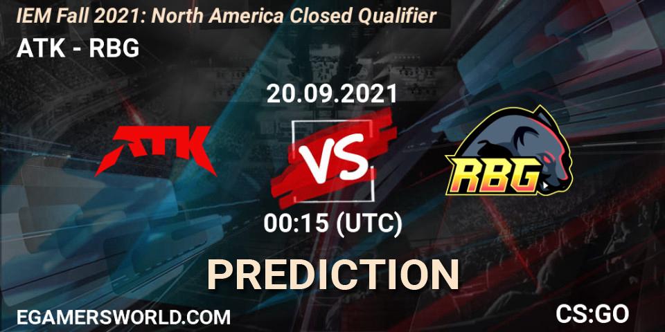 ATK vs RBG: Match Prediction. 20.09.2021 at 00:15, Counter-Strike (CS2), IEM Fall 2021: North America Closed Qualifier