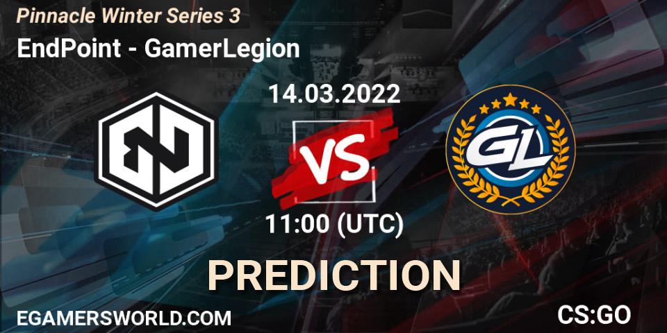 EndPoint vs GamerLegion: Match Prediction. 14.03.2022 at 11:00, Counter-Strike (CS2), Pinnacle Winter Series 3