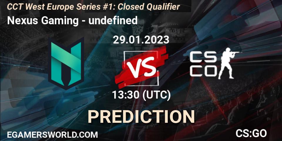 Nexus Gaming vs undefined: Match Prediction. 29.01.2023 at 13:30, Counter-Strike (CS2), CCT West Europe Series #1: Closed Qualifier