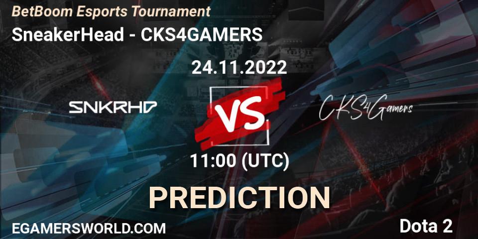 SneakerHead vs CKS4GAMERS: Match Prediction. 24.11.2022 at 11:39, Dota 2, BetBoom Esports Tournament