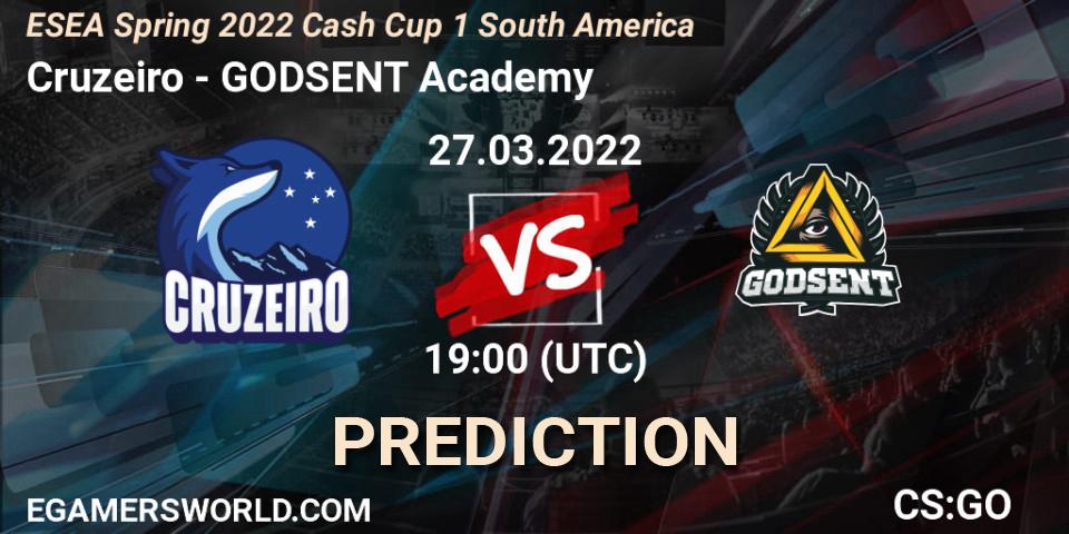 Cruzeiro vs GODSENT Academy: Match Prediction. 27.03.2022 at 19:00, Counter-Strike (CS2), ESEA Spring 2022 Cash Cup 1 South America