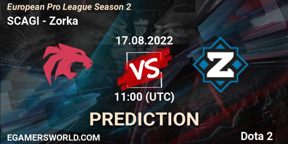 SCAGI vs Zorka: Match Prediction. 17.08.2022 at 11:11, Dota 2, European Pro League Season 2