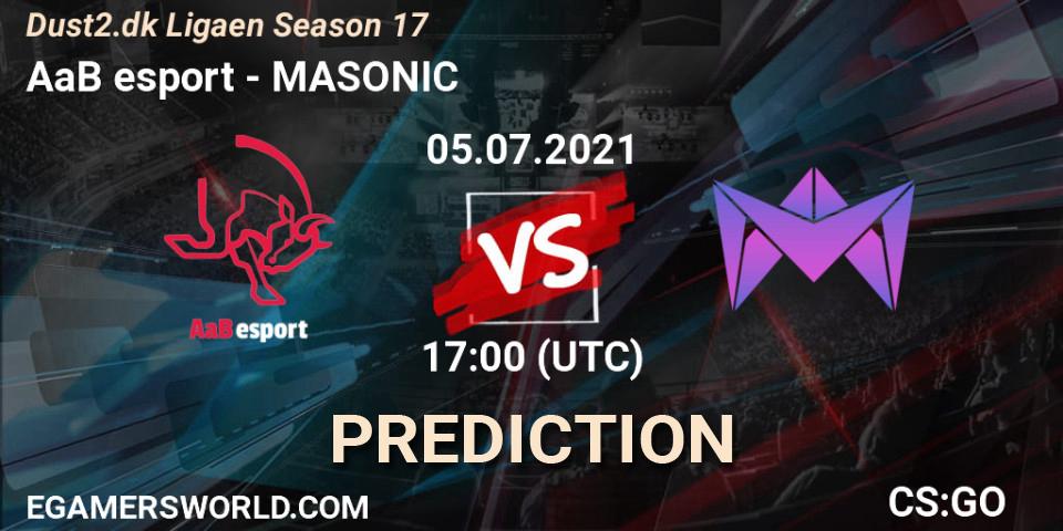 AaB esport vs MASONIC: Match Prediction. 05.07.2021 at 17:00, Counter-Strike (CS2), Dust2.dk Ligaen Season 17