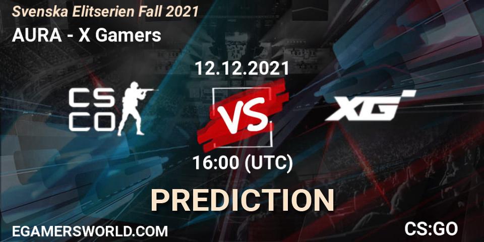 AURA vs X Gamers: Match Prediction. 12.12.2021 at 16:20, Counter-Strike (CS2), Svenska Elitserien Fall 2021