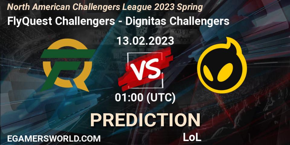 FlyQuest Challengers vs Dignitas Challengers: Match Prediction. 13.02.2023 at 00:45, LoL, NACL 2023 Spring - Group Stage