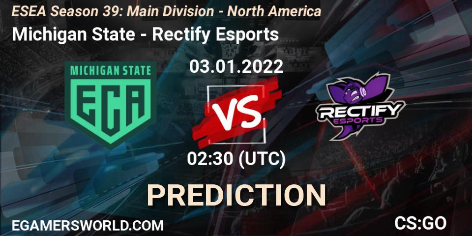 Michigan State vs Rectify Esports: Match Prediction. 04.01.2022 at 01:30, Counter-Strike (CS2), ESEA Season 39: Main Division - North America