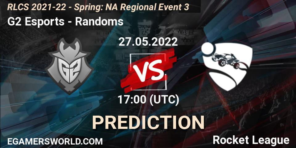 G2 Esports vs Randoms: Match Prediction. 27.05.2022 at 17:00, Rocket League, RLCS 2021-22 - Spring: NA Regional Event 3
