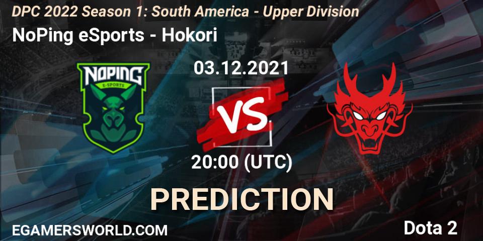 NoPing eSports vs Hokori: Match Prediction. 03.12.2021 at 20:16, Dota 2, DPC 2022 Season 1: South America - Upper Division
