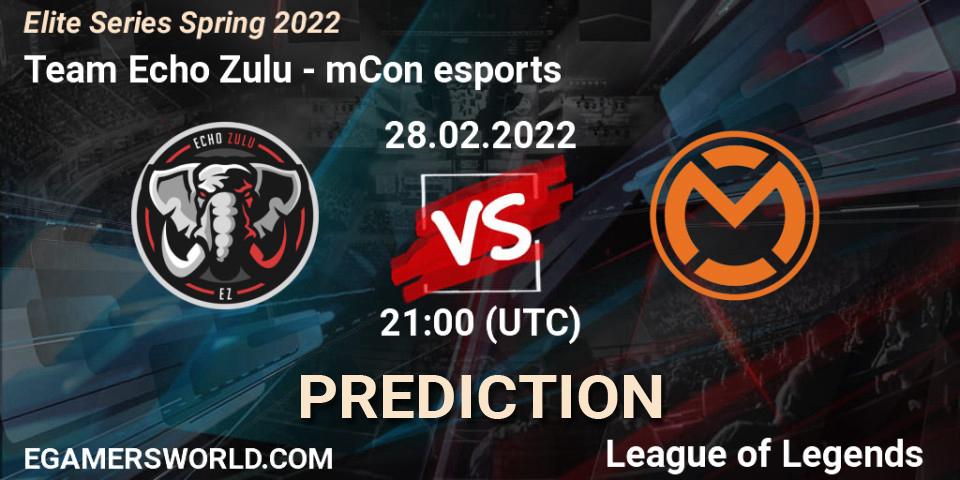 Team Echo Zulu vs mCon esports: Match Prediction. 28.02.22, LoL, Elite Series Spring 2022