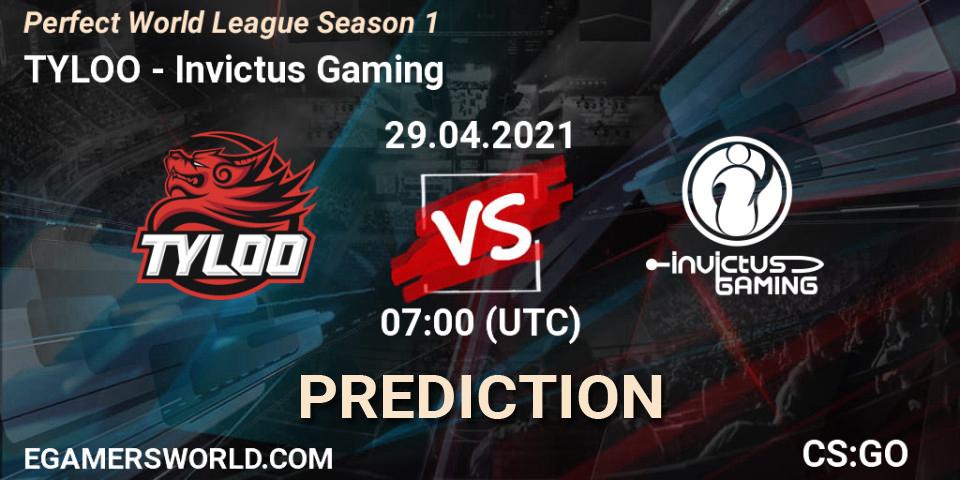 TYLOO vs Invictus Gaming: Match Prediction. 29.04.2021 at 07:00, Counter-Strike (CS2), Perfect World League Season 1