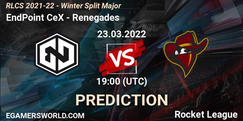 EndPoint CeX vs Renegades: Match Prediction. 23.03.2022 at 19:00, Rocket League, RLCS 2021-22 - Winter Split Major