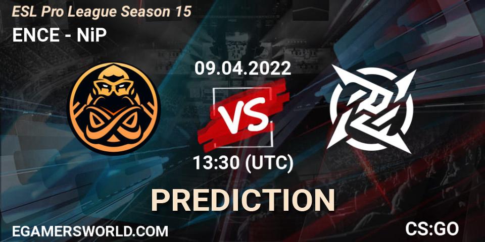 ENCE vs NiP: Match Prediction. 09.04.22, CS2 (CS:GO), ESL Pro League Season 15