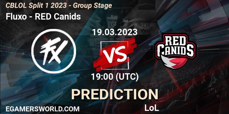 Fluxo vs RED Canids: Match Prediction. 19.03.23, LoL, CBLOL Split 1 2023 - Group Stage