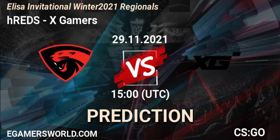 hREDS vs X Gamers: Match Prediction. 29.11.2021 at 15:00, Counter-Strike (CS2), Elisa Invitational Winter 2021 Regionals