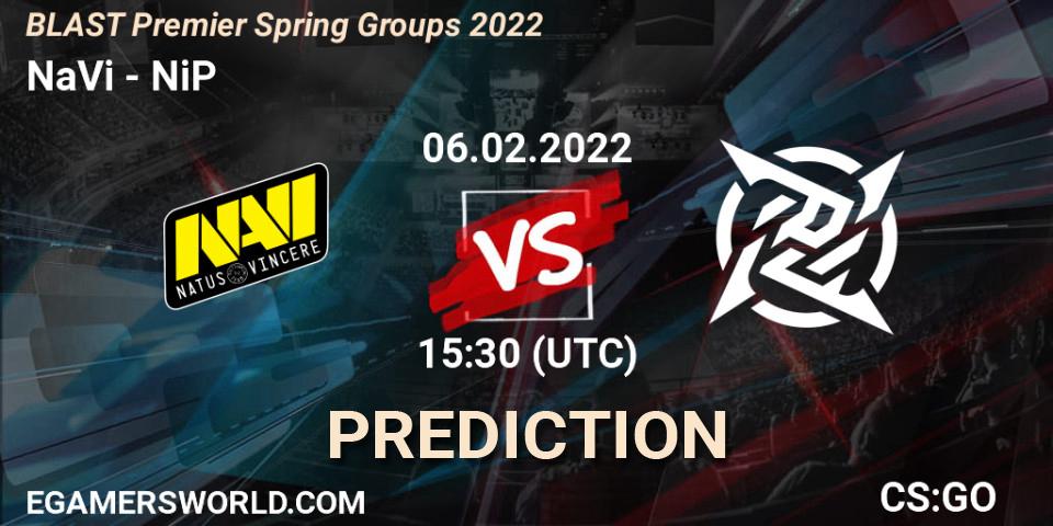 NaVi vs NiP: Match Prediction. 06.02.2022 at 14:20, Counter-Strike (CS2), BLAST Premier Spring Groups 2022
