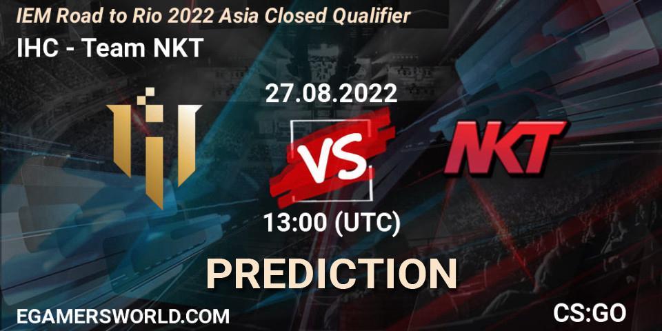 IHC vs Team NKT: Match Prediction. 27.08.2022 at 13:00, Counter-Strike (CS2), IEM Road to Rio 2022 Asia Closed Qualifier