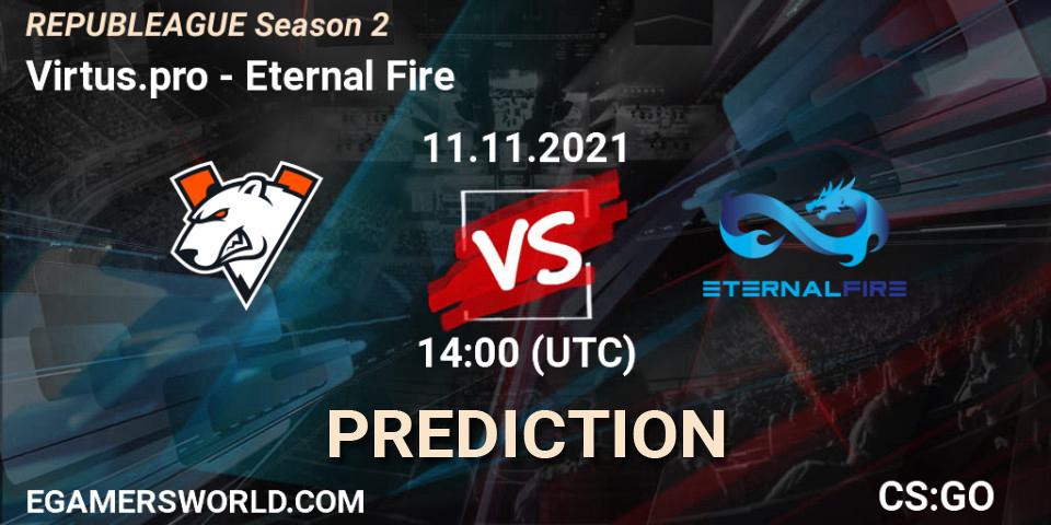 Virtus.pro vs Eternal Fire: Match Prediction. 11.11.2021 at 15:00, Counter-Strike (CS2), REPUBLEAGUE Season 2
