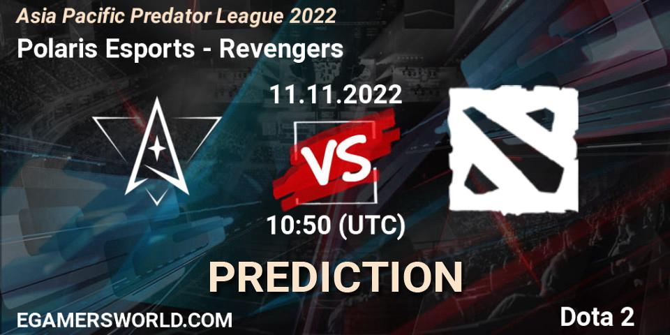 Polaris Esports vs Revengers: Match Prediction. 11.11.2022 at 11:21, Dota 2, Asia Pacific Predator League 2022