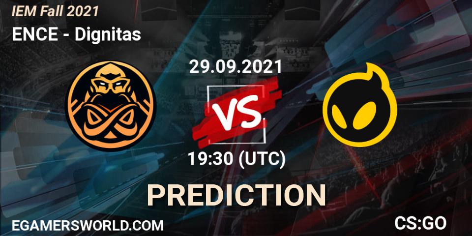 ENCE vs Dignitas: Match Prediction. 29.09.2021 at 20:25, Counter-Strike (CS2), IEM Fall 2021: Europe RMR