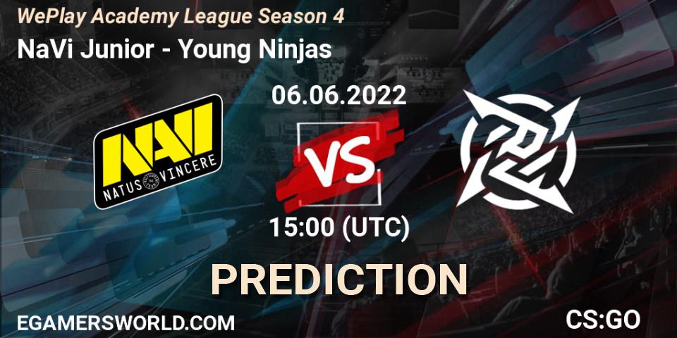 NaVi Junior vs Young Ninjas: Match Prediction. 06.06.2022 at 18:20, Counter-Strike (CS2), WePlay Academy League Season 4
