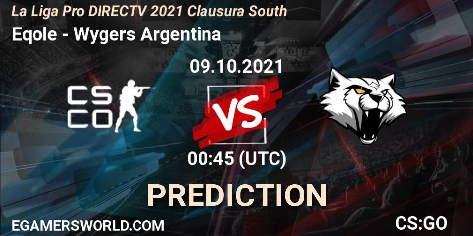 Eqole vs Wygers Argentina: Match Prediction. 09.10.2021 at 00:20, Counter-Strike (CS2), La Liga Season 4: Sur Pro Division - Clausura