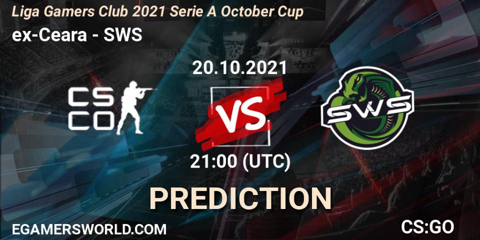ex-Ceara vs SWS: Match Prediction. 20.10.2021 at 21:00, Counter-Strike (CS2), Liga Gamers Club 2021 Serie A October Cup