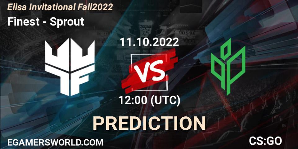 Finest vs Sprout: Match Prediction. 11.10.2022 at 12:20, Counter-Strike (CS2), Elisa Invitational Fall 2022