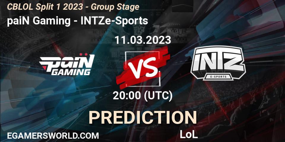 paiN Gaming vs INTZ e-Sports: Match Prediction. 11.03.23, LoL, CBLOL Split 1 2023 - Group Stage