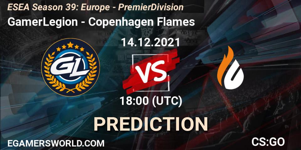 GamerLegion vs Copenhagen Flames: Match Prediction. 14.12.2021 at 18:00, Counter-Strike (CS2), ESEA Season 39: Europe - Premier Division