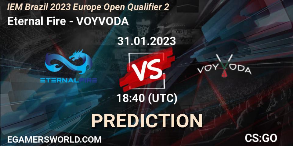 Eternal Fire vs VOYVODA: Match Prediction. 31.01.2023 at 19:00, Counter-Strike (CS2), IEM Brazil Rio 2023 Europe Open Qualifier 2