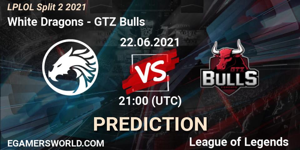 White Dragons vs GTZ Bulls: Match Prediction. 22.06.21, LoL, LPLOL Split 2 2021