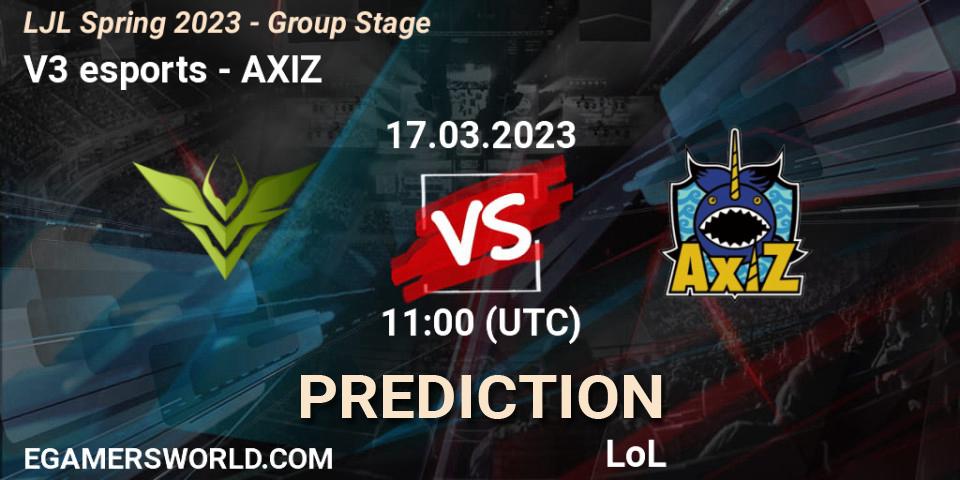V3 esports vs AXIZ: Match Prediction. 17.03.23, LoL, LJL Spring 2023 - Group Stage