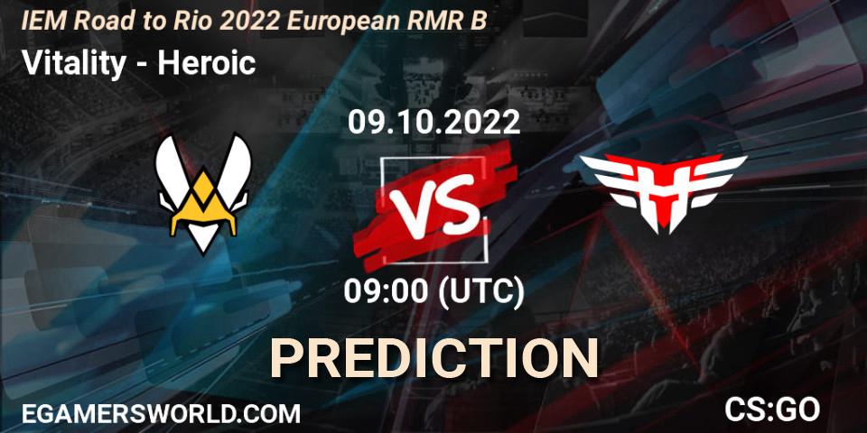 Vitality vs Heroic: Match Prediction. 09.10.22, CS2 (CS:GO), IEM Road to Rio 2022 European RMR B