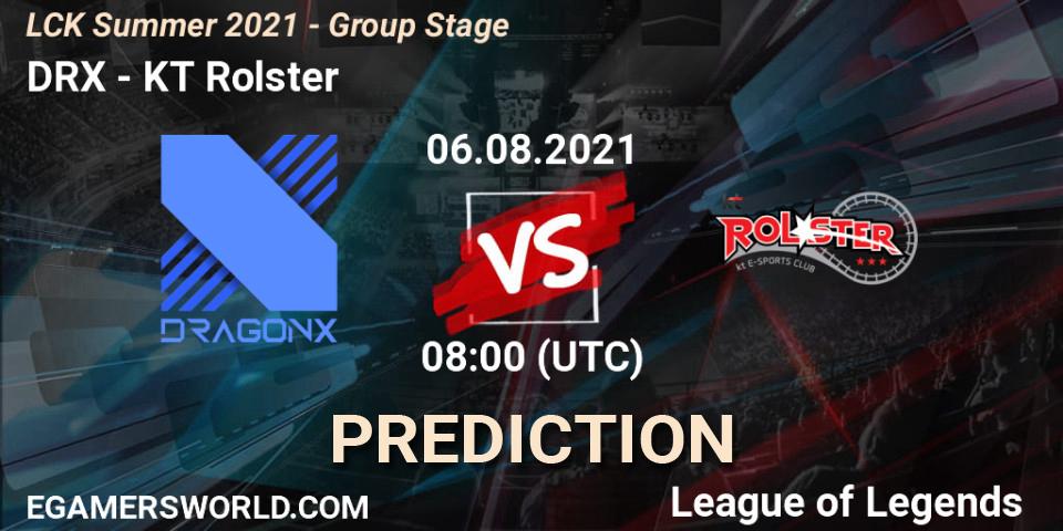 DRX vs KT Rolster: Match Prediction. 06.08.21, LoL, LCK Summer 2021 - Group Stage