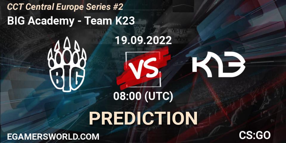 BIG Academy vs Team K23: Match Prediction. 19.09.2022 at 08:00, Counter-Strike (CS2), CCT Central Europe Series #2