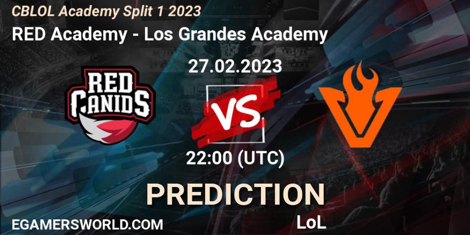 RED Academy vs Los Grandes Academy: Match Prediction. 27.02.2023 at 22:00, LoL, CBLOL Academy Split 1 2023
