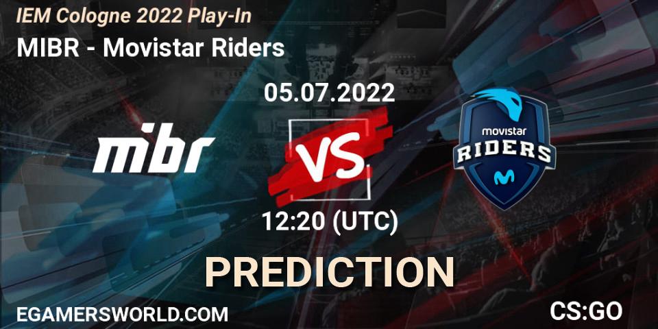MIBR vs Movistar Riders: Match Prediction. 05.07.2022 at 11:55, Counter-Strike (CS2), IEM Cologne 2022 Play-In