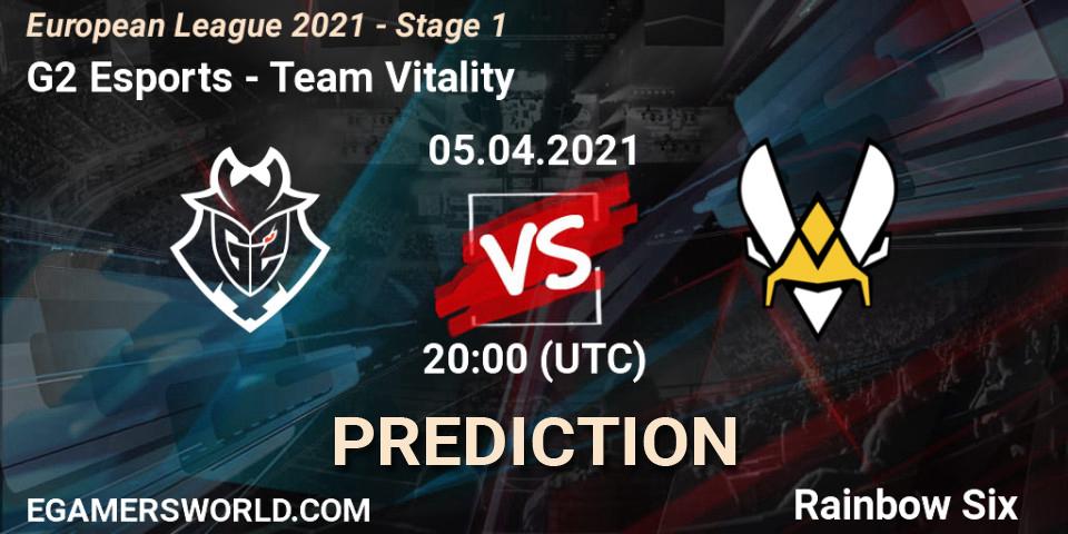 G2 Esports vs Team Vitality: Match Prediction. 05.04.2021 at 18:30, Rainbow Six, European League 2021 - Stage 1