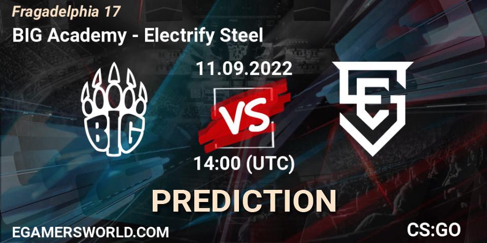 BIG Academy vs Electrify Steel: Match Prediction. 11.09.2022 at 14:10, Counter-Strike (CS2), Fragadelphia 17