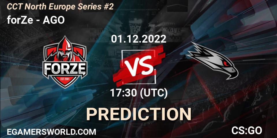 forZe vs AGO: Match Prediction. 01.12.22, CS2 (CS:GO), CCT North Europe Series #2