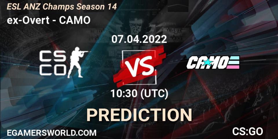 ex-Overt vs CAMO: Match Prediction. 07.04.2022 at 11:15, Counter-Strike (CS2), ESL ANZ Champs Season 14