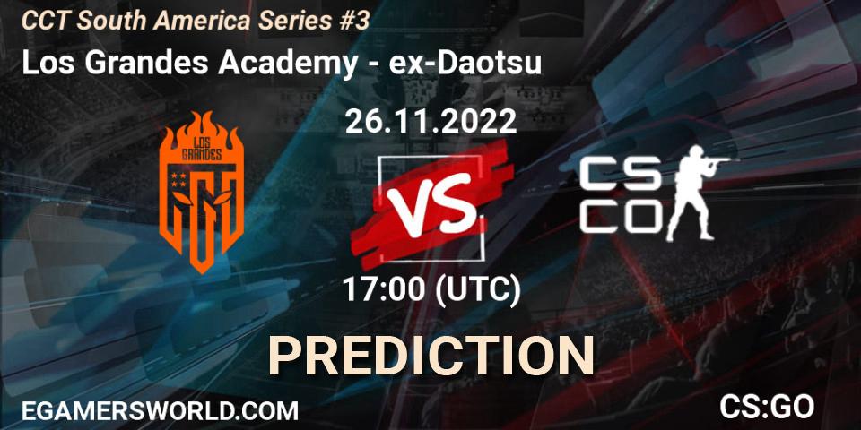 Los Grandes Academy vs ex-Daotsu: Match Prediction. 26.11.2022 at 17:00, Counter-Strike (CS2), CCT South America Series #3