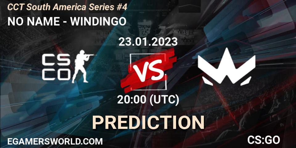 NO NAME vs WINDINGO: Match Prediction. 23.01.2023 at 20:00, Counter-Strike (CS2), CCT South America Series #4