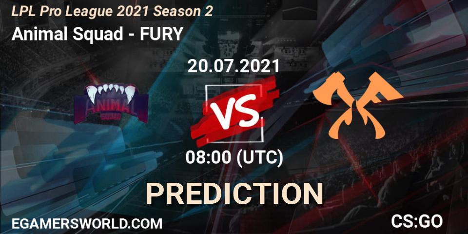 Animal Squad vs FURY: Match Prediction. 20.07.2021 at 08:00, Counter-Strike (CS2), LPL Pro League 2021 Season 2