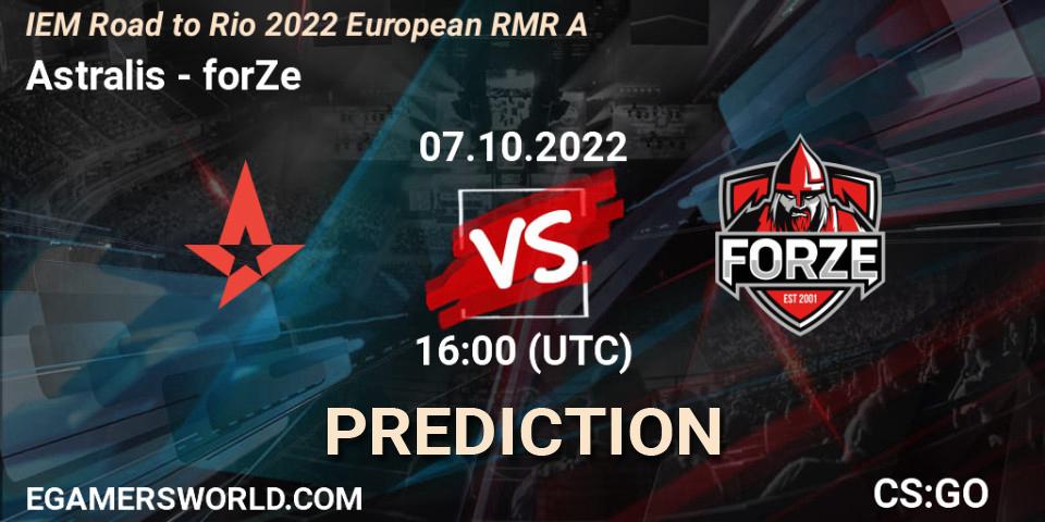 Astralis vs forZe: Match Prediction. 07.10.22, CS2 (CS:GO), IEM Road to Rio 2022 European RMR A