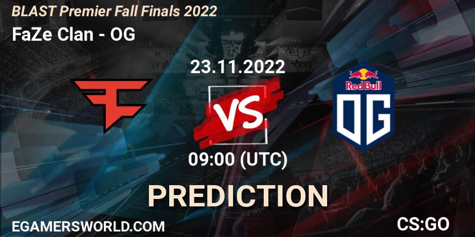 FaZe Clan vs OG: Match Prediction. 23.11.22, CS2 (CS:GO), BLAST Premier Fall Finals 2022