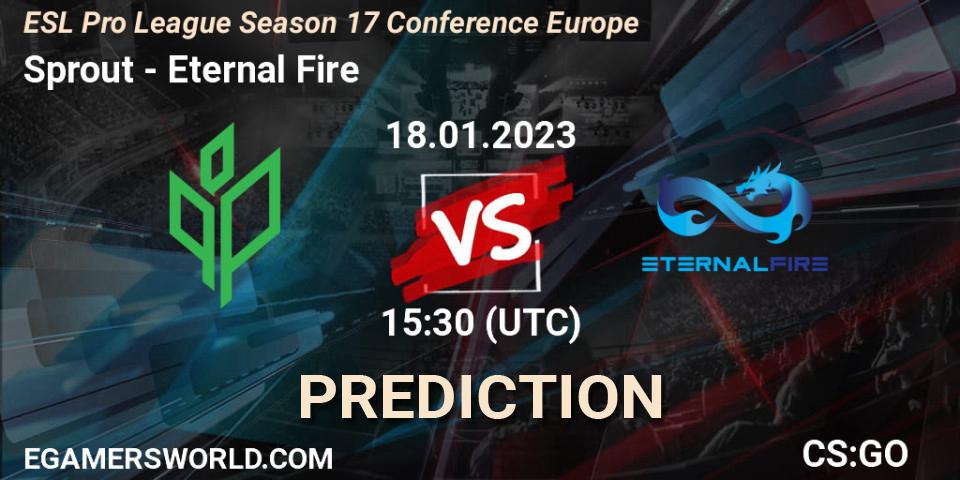 Sprout vs Eternal Fire: Match Prediction. 18.01.2023 at 15:30, Counter-Strike (CS2), ESL Pro League Season 17 Conference Europe