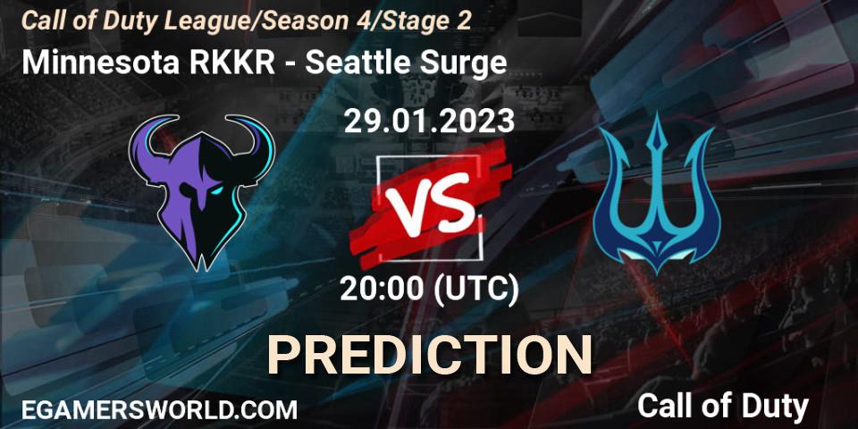 Minnesota RØKKR vs Seattle Surge: Match Prediction. 29.01.2023 at 20:00, Call of Duty, Call of Duty League 2023: Stage 2 Major Qualifiers